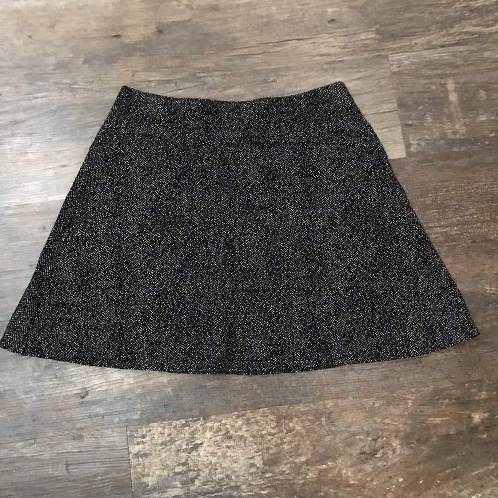 LOFT Confetti Black/White Slight Flair Mini Skirt